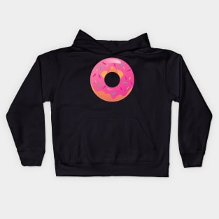 Sweet Pink Donut Pastry with Sprinkles Kids Hoodie